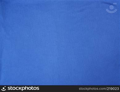 Fragment of a blue  synthetic fabric for sportswear, full frame