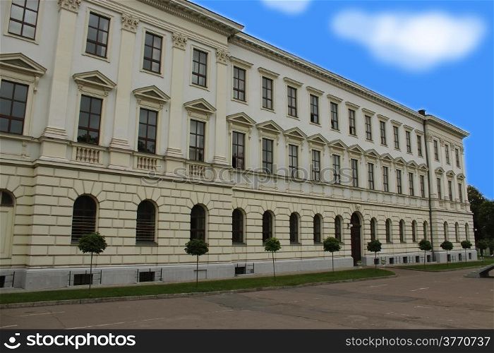 Fragment of a building with nice architecture in Lvov