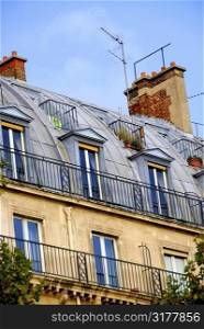 Fragment of a typical building in Paris, France