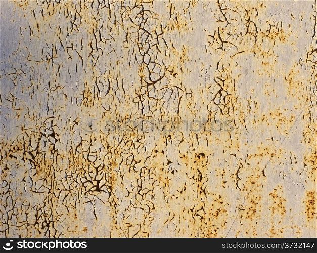 Fragment of dirty rusty peeled metal surface texture
