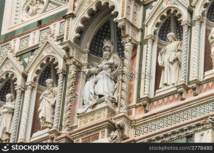 Fragment of facade Duomo Santa Maria del Fiore, Florence, Italy