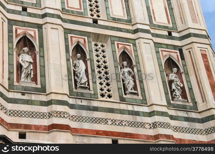 Fragment of facade Duomo Santa Maria del Fiore, Florence, Italy