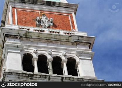 Fragment of famous Campanile, St. Mark Square, Venice Italy . Fragment of Campanile, St. Mark Square, Venice, Italy