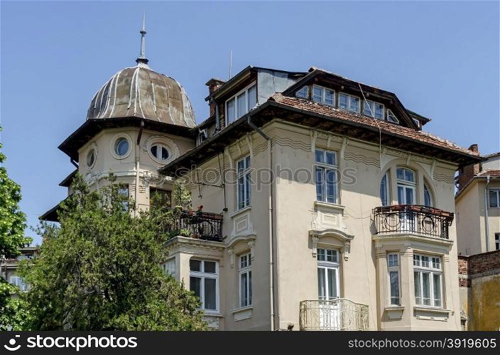 Fragment of old building in the Sofia town, Bulgaria, Europe