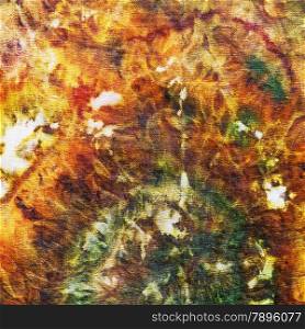 fragment of painting on silk batik close up