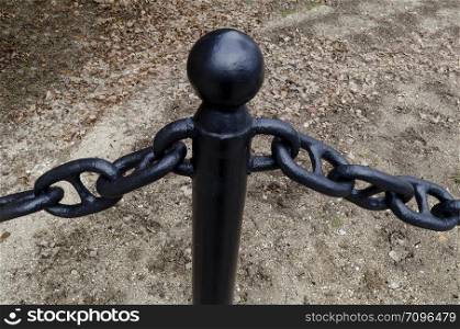 Fragment of stylish metal fence in the ancient town Koprivshtitsa, Bulgaria, Europe