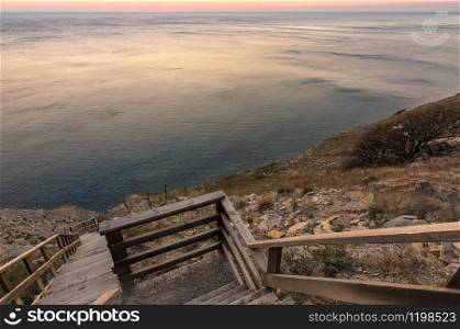 "Fragment of the "400 Steps" staircase in Anapa, Russia"