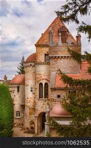 Fragment of the Castle in Szekesfehervar, Hungary. Castle in Hungary