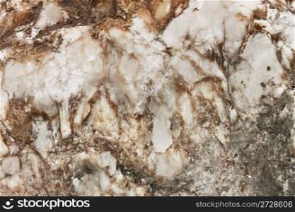 Fragment of wild stone. Mineral deposits on limestone