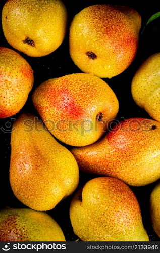 Fragrant pears. Macro background. Pear texture. High quality photo. Fragrant pears. Macro background. Pear texture.