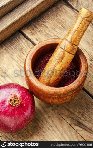 Fragrant spice made from pomegranate or turkish seasoning.. Oriental pomegranate spice.