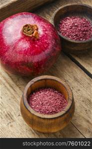 Fragrant spice made from pomegranate,Turkish seasoning.. Oriental pomegranate spice.