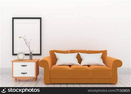 frame and orange furniture style. 3D rendering