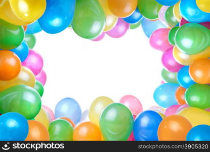 frame from color balloons isolated on white