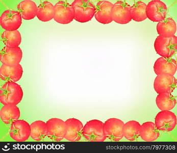 Frame from tomatoes. Frame from tomatoes on the background of light gradient