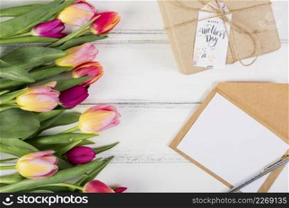 frame letter gift box with tulips