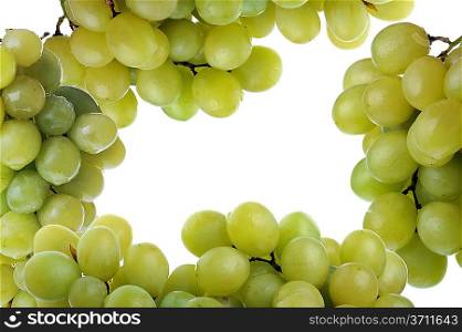 frame made of fresh and tasty grapes