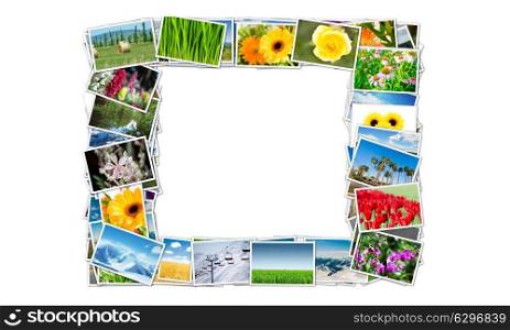 Frame made of various nature photos. The frame made of various nature photos