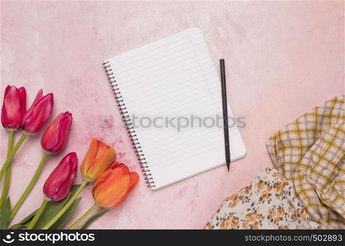 frame notebook with tulips shawls