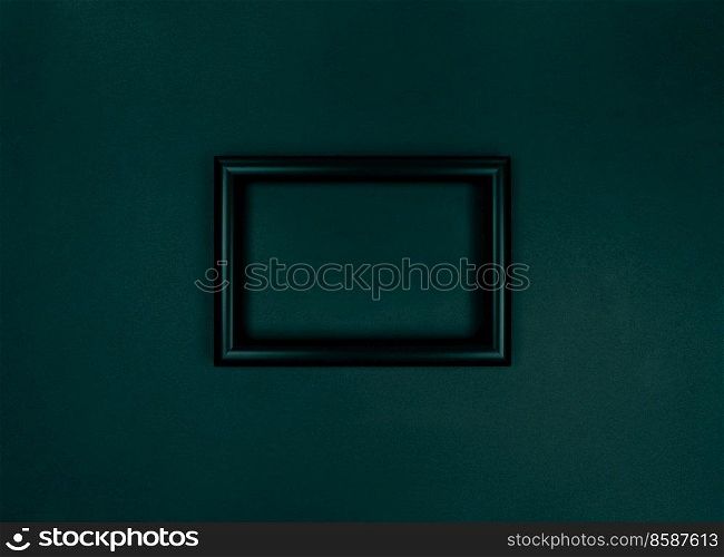 Frame on a wall, minimalistic green monochrome photo.. Frame on the wall, minimalistic green monochrome photo.