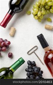 frame wine bottles grapes