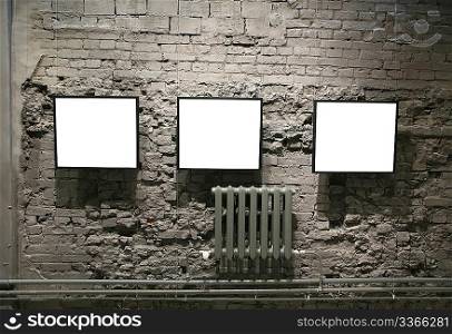 frames on the bricks wall