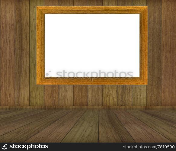Framework for a picture on a wooden wall.