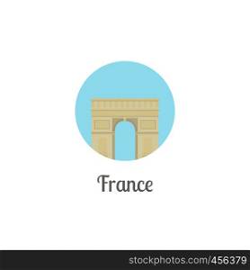France arch landmark isolated round icon. Vector illustration. France arch landmark isolated round icon