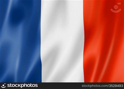 France flag, three dimensional render, satin texture. French flag