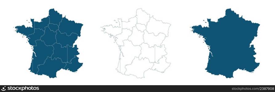 France map illustration vector detailed France map with regions. France map illustration vector detailed France map