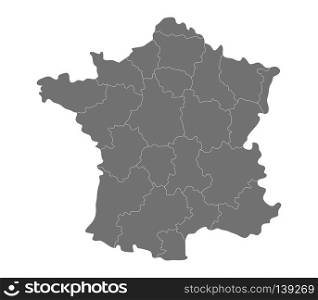 France map with regions