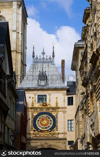 France. Normandie. Rouen. The big tower clock- Gros-Horloge