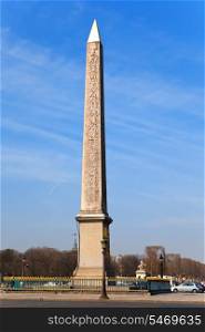 France. Paris. Egyptian column on Place de Concorde.