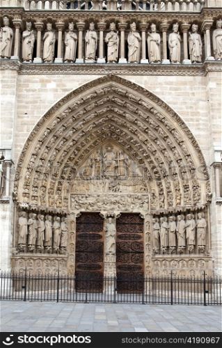 France. Paris. Notre-Dame doors.