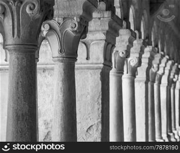 France, Provence. Senanque Abbey corridor detail. More than 800 years of history in this picture.