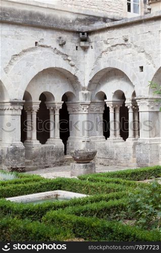 France, Provence. Senanque Abbey garden detail. More than 800 years of history in this picture.