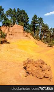 France - Roussillon, noted for its large ochre deposits found in the clay surrounding the village.