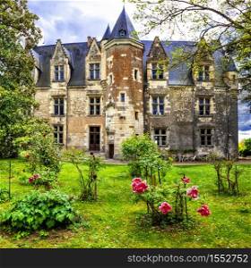 France tourism and travel. Beautiful castles of Loire valley - elegant chateau de Montresor .. Romantic castles of Loire Valley - Montresor. landmarks of France and historic monuments