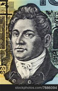 Francis Greenway (1777-1837) on 10 Dollars 1966 banknote from Australia. English-born architect who was transported to Australia for the crime of forgery.