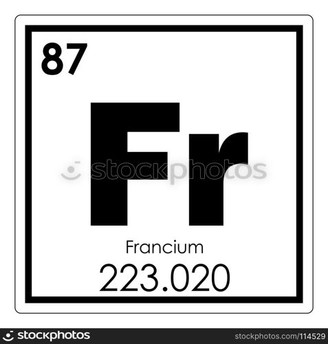 Francium chemical element periodic table science symbol