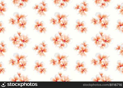 Frangipani, plumeria tropical flower pattern design, hand drawn tropic floral background