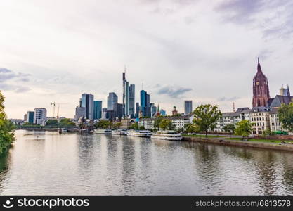 FRANKFURT AM MAIN, GERMANY - SEPTEMBER 20, 2015: View of Frankfurt am Main skyline