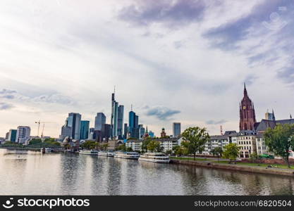 FRANKFURT AM MAIN, GERMANY - SEPTEMBER 20, 2015: View of Frankfurt am Main skyline