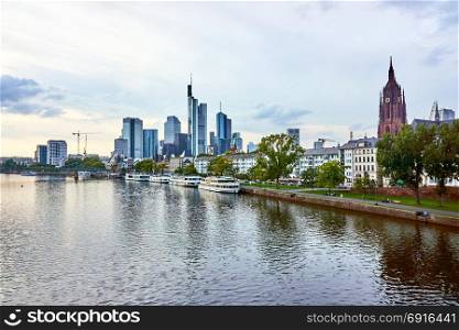 FRANKFURT AM MAIN, GERMANY - SEPTEMBER 20, 2015: View of Frankfurt am Main skyline