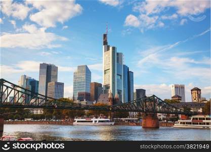 Frankfurt am Maine, Germany cityscape in the evening