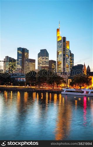 Frankfurt am Maine, Germany cityscape in the evening