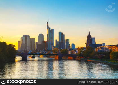 Frankfurt Cathedral in Frankfurt am Main at sunset