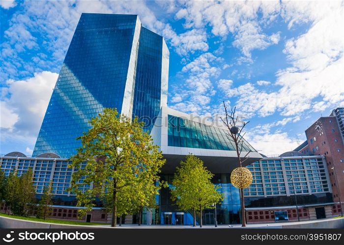 FRANKFURT, GERMANY - SEPTEMBER 19 2015 : New headquarters of European Central Bank