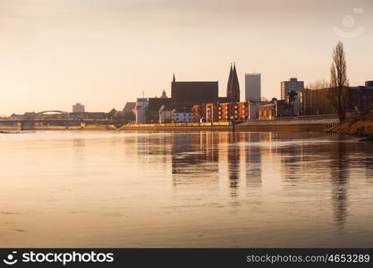 Frankfurt (Oder), Brandenburg, Germany seen at dawn