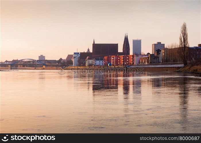 Frankfurt (Oder), Brandenburg, Germany seen at dawn